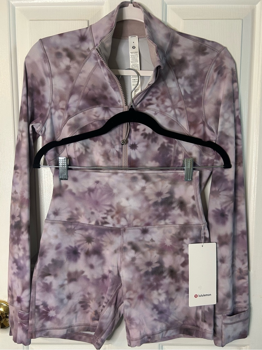 NWT Lululemon Define Jacket & 6” Align Shorts Set- Meadow Haze Pink Multi/Size 6 - Picture 2 of 16